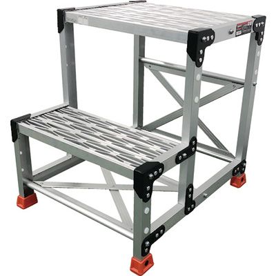 トラスコ TRUSCO アルミ製グレーチング作業用踏台 2段 H0.6m TSFGR-256 207-4506 (商品コード：157534)