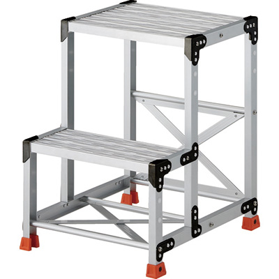 トラスコ TRUSCO アルミ製グレーチング作業用踏台 2段 H0.7m TSFGR-257 207-4507 (商品コード：157535)