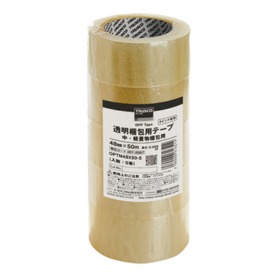 トラスコ TRUSCO 透明梱包用テープ 48mm×50m OPTM48X50-5 5巻入 207-2067