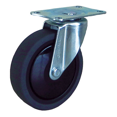 トラスコ TRUSCO カルティオ用プレート式省音キャスター 自在式 TYSFHG-100SEL 359-9591 (商品コード：159773)
