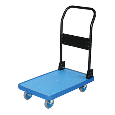 トラスコ TRUSCO MKP樹脂製運搬車 折りたたみハンドル ブルー MKP-151-B 855-5498 (商品コード：159783)