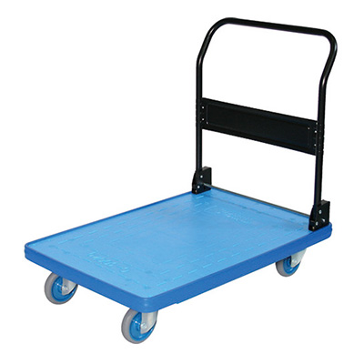 トラスコ TRUSCO MKP樹脂製運搬車 折りたたみハンドル ブルー MKP-301AC-B 855-5513 (商品コード：159789)