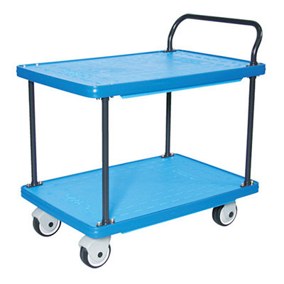 トラスコ TRUSCO MKP樹脂製運搬車 片袖2段タイプ ブルー MKP-304P-B 855-5524 (商品コード：159801)