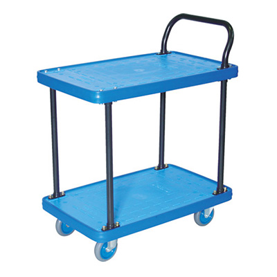 トラスコ TRUSCO MKP樹脂製運搬車 片袖2段タイプ ブルー MKP-154-B 855-5503 (商品コード：159807)