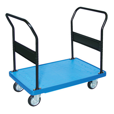 トラスコ TRUSCO MKP樹脂製運搬車 ゴムキャスター ブルー MKP-153-B 855-5501 (商品コード：159815)