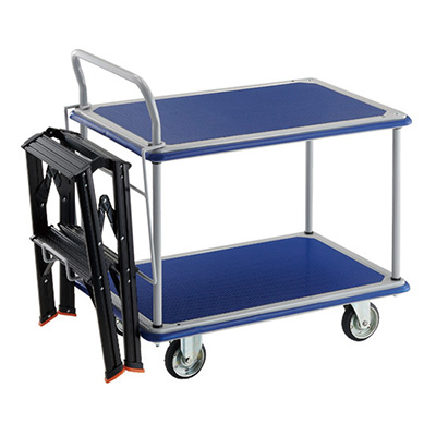 トラスコ TRUSCO プレス製運搬車 ドンキカート 片袖2段タイプ 304N-TSAF2-BK 194-8212