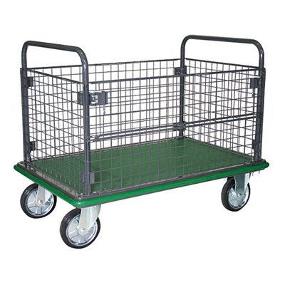 トラスコ TRUSCO プレス製運搬車 ハイグレード運搬車 金網付 507EBN 336-4186