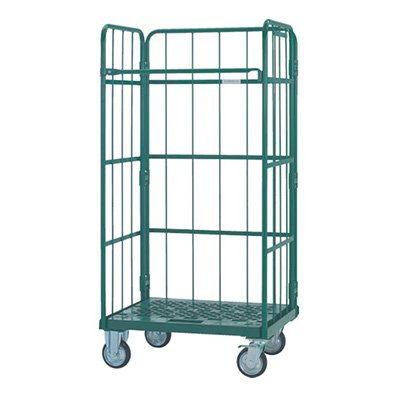 トラスコ TRUSCO 鋼製カゴ車省音タイプ ハイテナー 床板プラスチック製 THT-XJ17C 454-0409