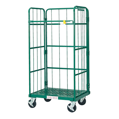 トラスコ TRUSCO 鋼製カゴ車省音タイプ ハイテナー 床板プラスチック製 THT-XJ13C 462-3967