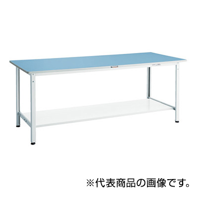トラスコ TRUSCO 軽量作業台 下棚2枚付 ホワイト 900×600×740mm BER-0960LT2W 856-3892 (商品コード：160799)
