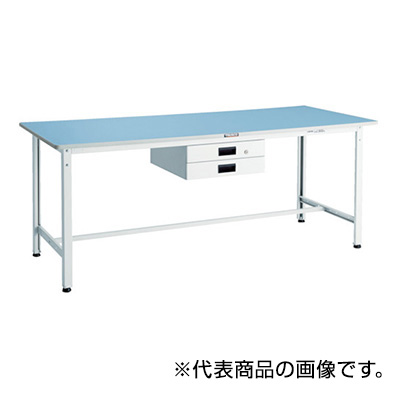 トラスコ TRUSCO 軽量作業台 薄型2段引出し付 ホワイト 1800×900×740mm BER-1890UDK2W 856-3934