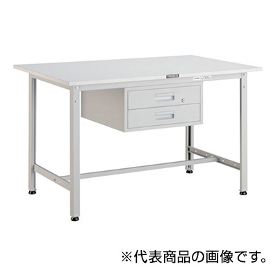 トラスコ TRUSCO 軽量作業台 2段引出し付 ホワイト 900×600×740mm AE-0960F2 W 466-6755