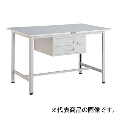 トラスコ TRUSCO 軽量作業台 2段引出し付 ホワイト 900×600×740mm RAE-0960F2 W 467-1694