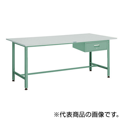トラスコ TRUSCO 軽量作業台 1段引出し付 グリーン 1800×900×740mm RAE-1809F1 278-4441