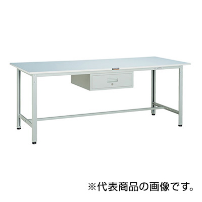 トラスコ TRUSCO 軽量作業台 1段引出し付 ホワイト 1800×900×740mm RAE-1809F1 W 454-5737
