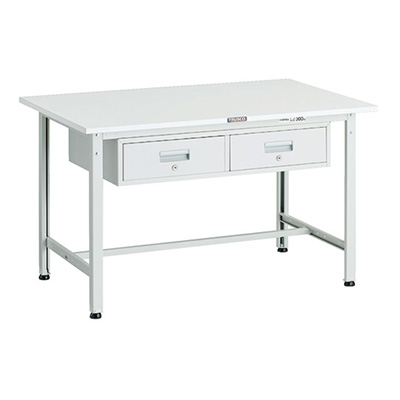 トラスコ TRUSCO 軽量作業台 2列1段引出し付 ホワイト 1200×750×740mm RAE-1200FL2 W 183-3891