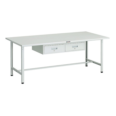 トラスコ TRUSCO 軽量作業台 2列1段引出し付 ホワイト 1200×750×740mm SAE-1200FL2 W 183-3901