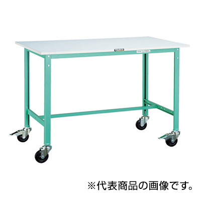 トラスコ TRUSCO 軽量作業台 φ100mmキャスター付 ヤンググリーン 900×600×847mm RAE-0960C100 YG 454-5206