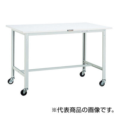 トラスコ TRUSCO 軽量作業台 φ75mmキャスター付 ホワイト 1800×900×808mm RAE-1809C75 W 454-5711