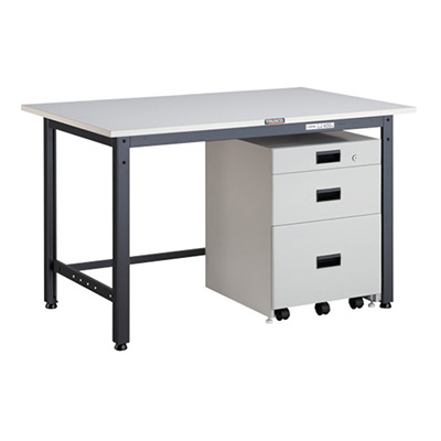 トラスコ TRUSCO 軽量作業台 3段キャビネット付 ダークグレー 1200×750×740mm LEWP-1200UDK111 467-0833