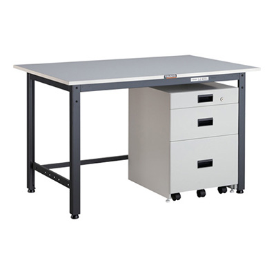 トラスコ TRUSCO 軽量作業台 3段キャビネット付 ダークグレー 1200×750×740mm LEWR-1200UDK111 467-1180