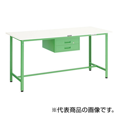 トラスコ TRUSCO 軽量立ち作業台 2段引出し付 ホワイト 900×600×900mm HAE-0960F2 W 770-2019