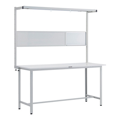 トラスコ TRUSCO 軽量立ち作業台 オプションフルセット付 ホワイト 1800×750×2108mm HAE-1800THFS W 246-3937
