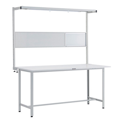 トラスコ TRUSCO 軽量立ち作業台 オプションフルセット付 ホワイト 1800×900×2108mm HAE-1809THFS W 246-3936