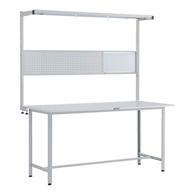トラスコ TRUSCO 軽量立ち作業台 オプションフルセット付 ホワイト 1800×900×2108mm HRAE-1809THFS W 246-3934