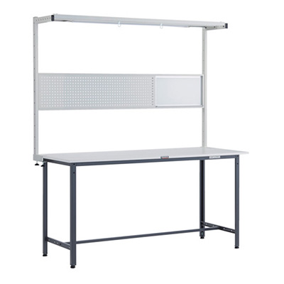 トラスコ TRUSCO 軽量立ち作業台 オプションフルセット付 ダークグレー 1800×750×2108mm HRAE-1800THFS DG 246-3939