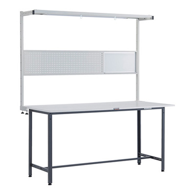 トラスコ TRUSCO 軽量立ち作業台 オプションフルセット付 ダークグレー 1800×900×2108mm HRAE-1809THFS DG 246-3940