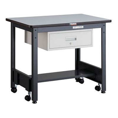 トラスコ TRUSCO キャスターフリー作業台 1段引出し付 ダークグレー 900×600×740mm CFWR-0960F1 277-9501 (商品コード：161566)