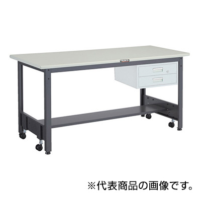 トラスコ TRUSCO キャスターフリー作業台 引出し付 ダークグレー 1800×900×740mm CFWS-1890F2 289-3703 (商品コード：161575)