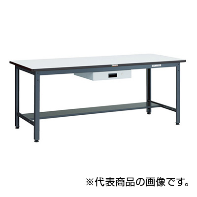 トラスコ TRUSCO 中量作業台 薄型1段引出し付 ダークグレー 900×600×740mm AEWS-0960UDK1 770-1896