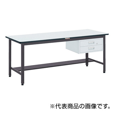 トラスコ TRUSCO 中量作業台 2段引出し付 ダークグレー 900×600×740mm AEWS-0960F2 770-1888 (商品コード：161598)