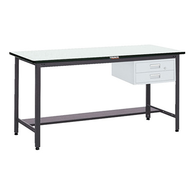 トラスコ TRUSCO 中量立ち作業台 2段引出し付 ダークグレー 1800×900×885mm HAEWP-1890F2 278-1476
