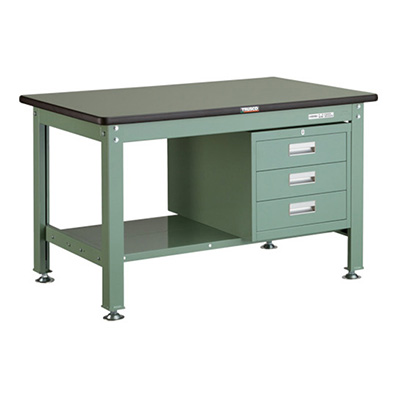 トラスコ TRUSCO 中量作業台 3段キャビネット付 グリーン 1200×750×740mm RHW-1200D3 278-2936 (商品コード：161692)