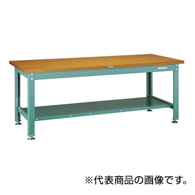トラスコ TRUSCO 中量作業台 下棚2枚付 グリーン 1200×750×740mm DW-1200LT 454-4528