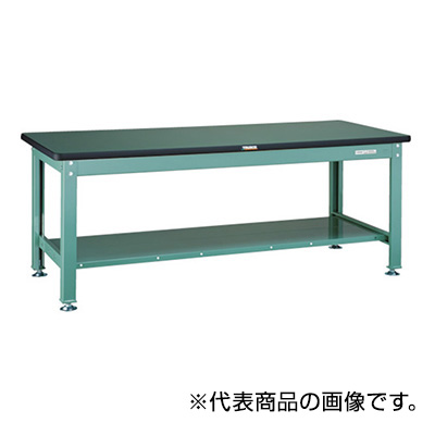 トラスコ TRUSCO 中量作業台 下棚2枚付 グリーン 1200×750×740mm RDW-1200LT 454-5923