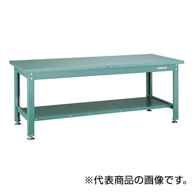 トラスコ TRUSCO 中量作業台 下棚2枚付 グリーン 1200×750×740mm SDW-1200LT 454-6989
