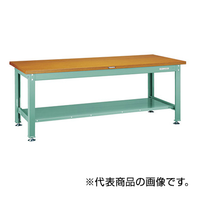 トラスコ TRUSCO 中量作業台 下棚2枚付 グリーン 1800×900×740mm SDW-1809LT 770-3414