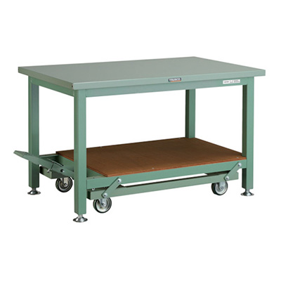 トラスコ TRUSCO 移動式重量作業台 基本タイプ グリーン 1200×750×740mm STWC-1200 240-6101
