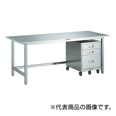 トラスコ TRUSCO オールステンレス作業台 ワゴン付 1200×750×740mm SW3-1275SWB 458-9092 (商品コード：162232)