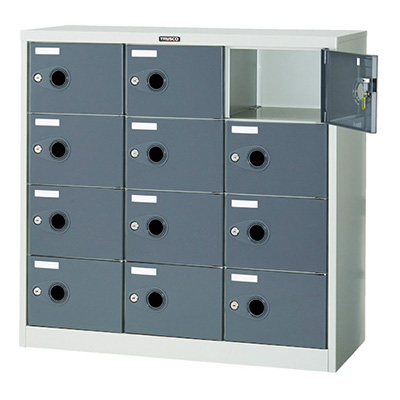 トラスコ TRUSCO シューズケース シリンダ錠式 ネオグレー SC-12P-L 799-2301 (商品コード：163252)