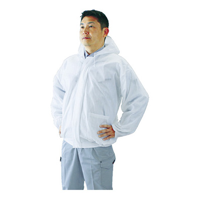 トラスコ TRUSCO エレブレイク フード付ジャンパー ホワイト Mサイズ TELPC-FJ-M 856-4281 (商品コード：163376)