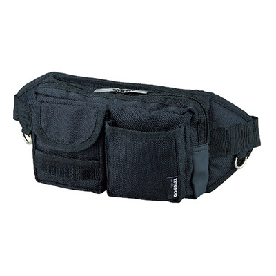 トラスコ TRUSCO ウエストポーチ 2ポケット ブラック TC-WDP-BK 392-6931 (商品コード：163750)