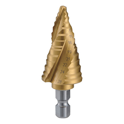 トラスコ TRUSCO ステップドリル 3枚刃チタンコーティング 5～28mm 段数11 3S-NMS-28G 352-1192 (商品コード：167809)