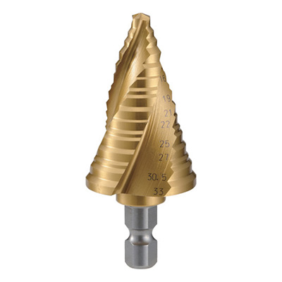 トラスコ TRUSCO ステップドリル 3枚刃チタンコーティング 6～33mm 段数11 3S-NMS-33G 352-1184 (商品コード：167810)