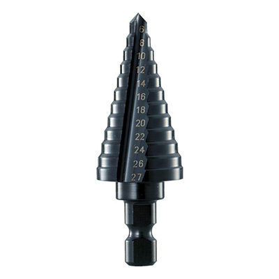 トラスコ TRUSCO ステップドリル 2枚刃黒染め表面処理 6～27mm 段数12 NMS-27 174-9528 (商品コード：167824)