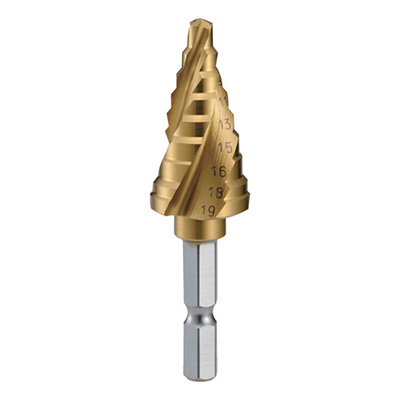 トラスコ TRUSCO 六角軸ステップドリル 3枚刃チタンコーティング 5～19mm 3S-NMS-19G 352-1222